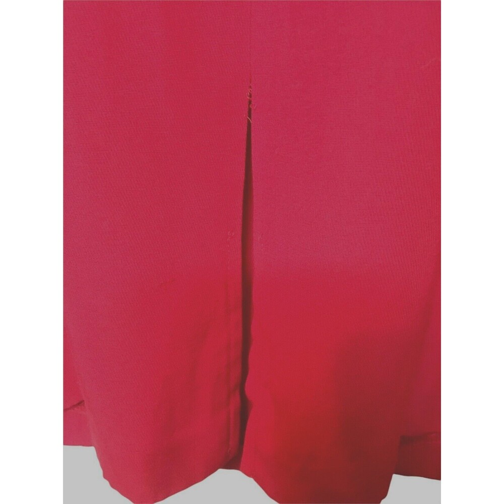 Vintage Little Red Dress 8 Sleeveless Yoke Knee Zip Sheath Back Slit Classic - Picture 5 of 6